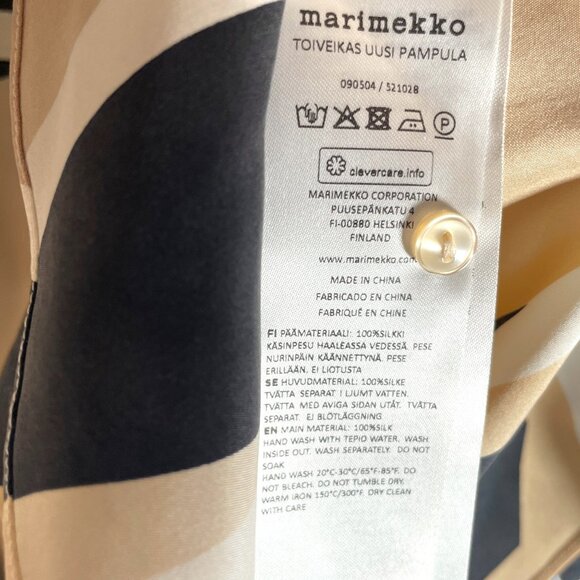 Marimekko Silk Button Up Top Blouse Sz 40 / 10 US - Picture 7 of 8
